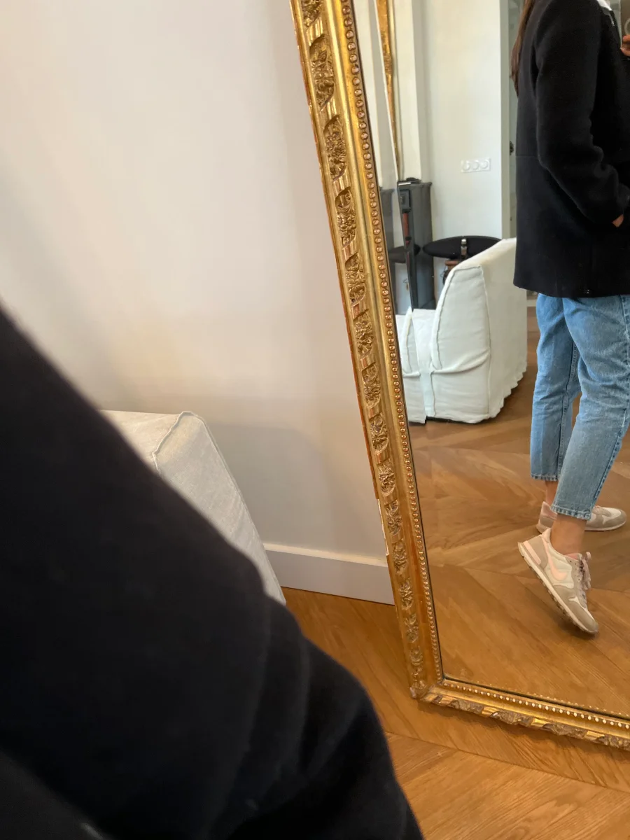 Manteau Claudie Pierlot noir col cuir – Image 6