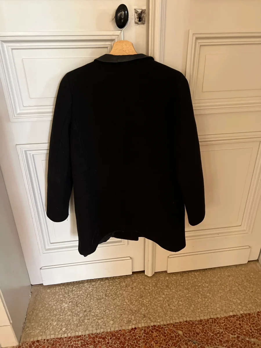 Manteau Claudie Pierlot noir col cuir – Image 8