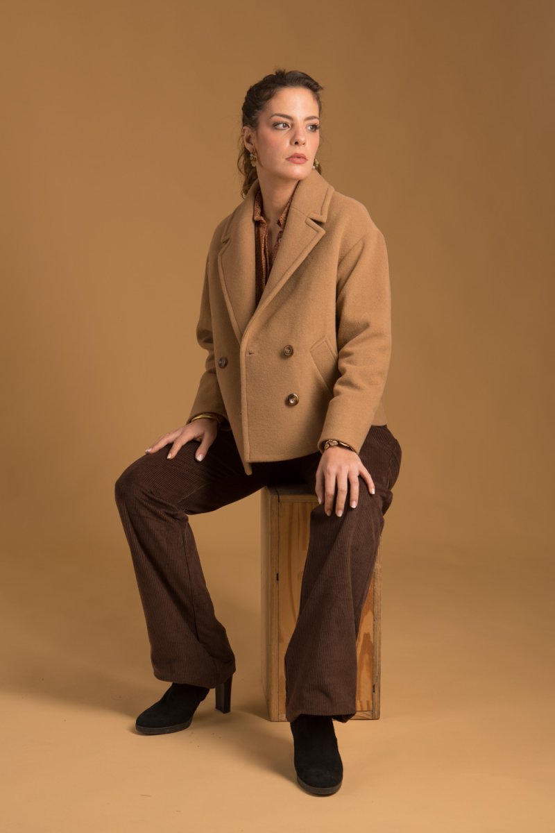 Comédie – Manteau en laine cachemire camel femme made-in-France – Image 3