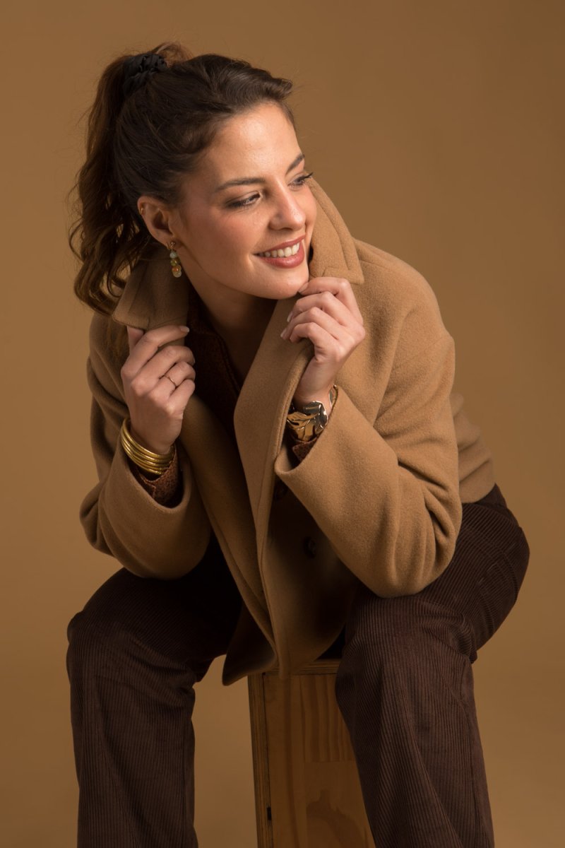 Comédie – Manteau en laine cachemire camel femme made-in-France – Image 6