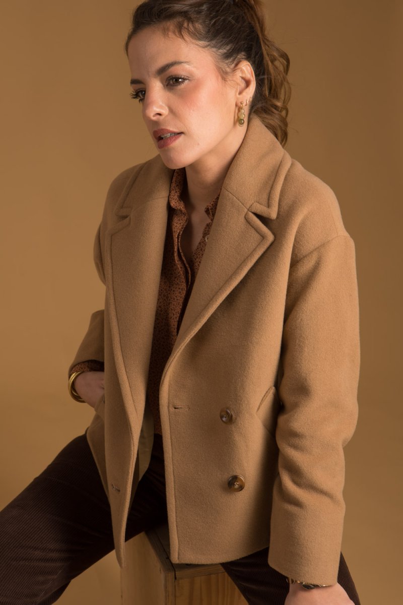 Comédie – Manteau en laine cachemire camel femme made-in-France – Image 4