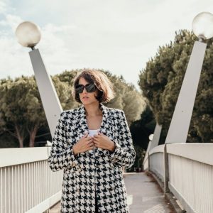 Manteau pied de coq Odile