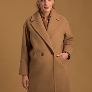 Candice – Manteau long en laine cachemire camel femme made-in-France