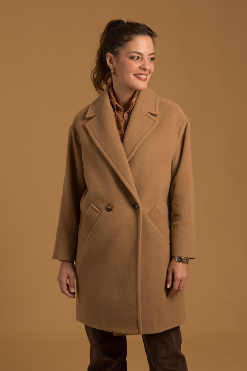 Candice – Manteau long en laine cachemire camel femme made-in-France – Image 3