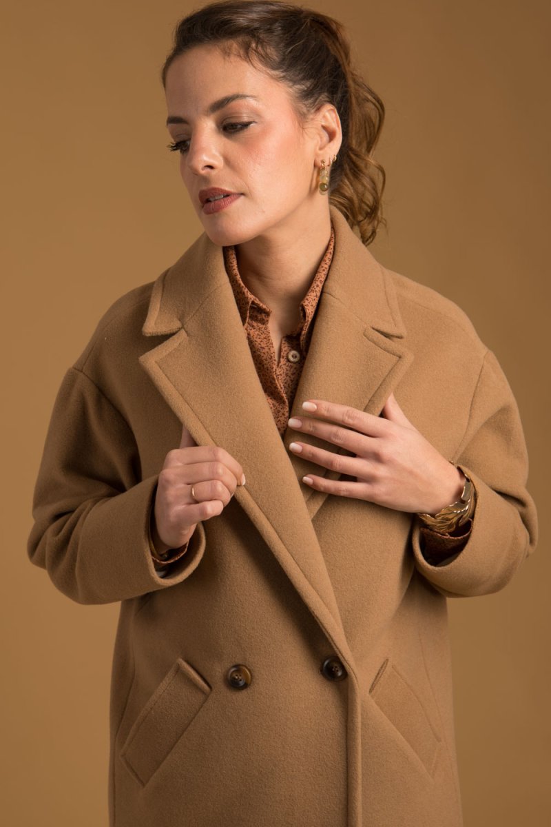 Candice – Manteau long en laine cachemire camel femme made-in-France – Image 5
