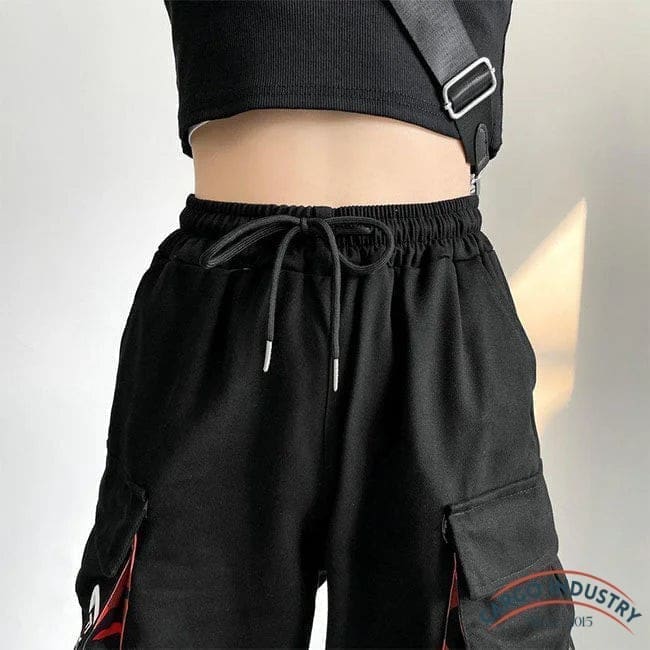 Pantalon Cargo Noir Avec Sangles – Image 8