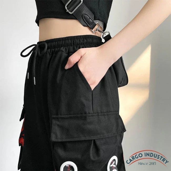 Pantalon Cargo Noir Avec Sangles – Image 9