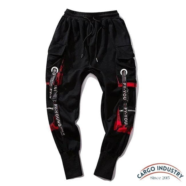 Pantalon Cargo Noir Avec Sangles – Image 7