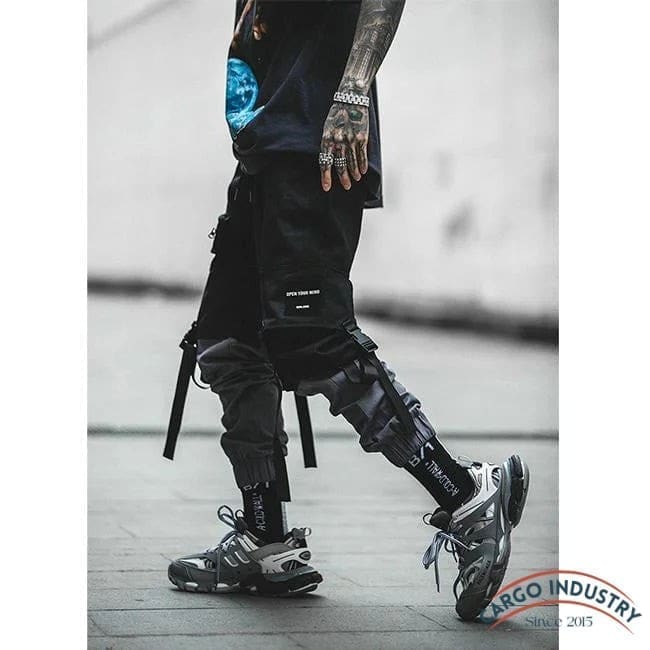 Pantalon Cargo Homme Avec Sangle Gris/Noir – Image 9