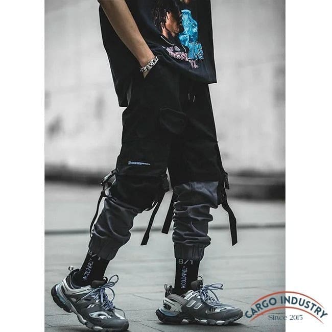 Pantalon Cargo Homme Avec Sangle Gris/Noir – Image 8