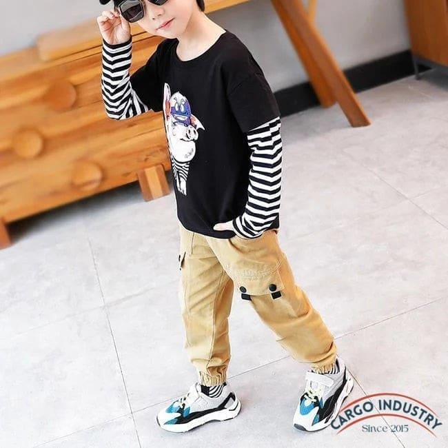 Pantalon Cargo Garçon Beige – Image 6