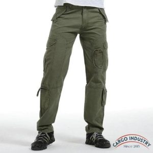 Pantalon Cargo Homme Droit Poches Arrondies