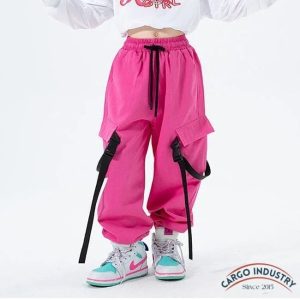 Pantalon Cargo Fille Rose