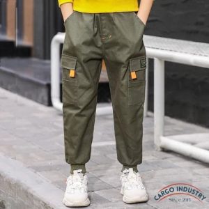Pantalon Cargo Garçon Kaki