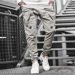 Pantalon Cargo Jogger Gris Clair