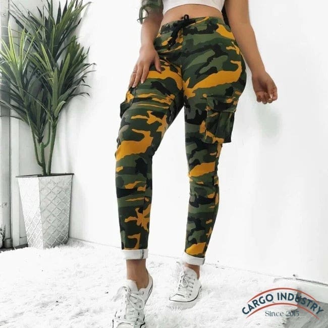 Pantalon Cargo Femme Jogger Motif Camouflage – Image 3