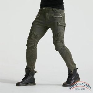 Pantalon Cargo Slim Moto Kaki