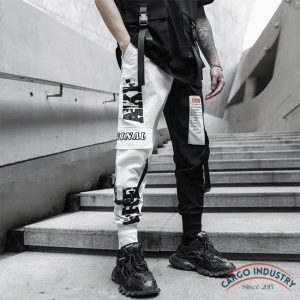 Pantalon Cargo Homme Noir Et Blanc