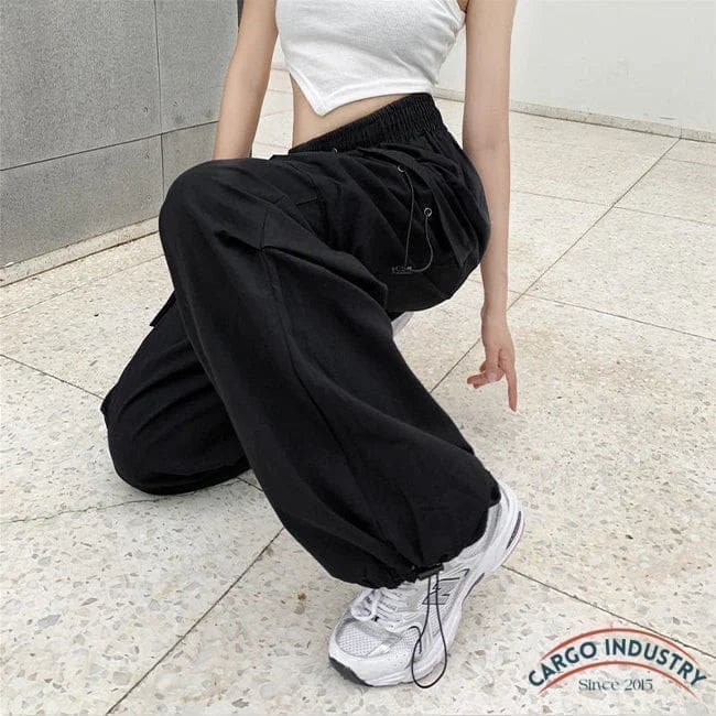 Pantalon Cargo Femme Noir Goth – Image 4