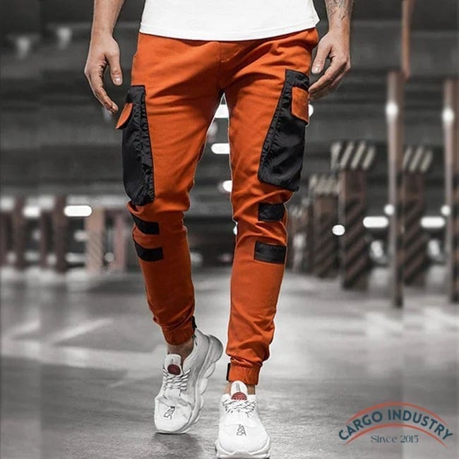Pantalon Cargo Ribs Orange – Image 4