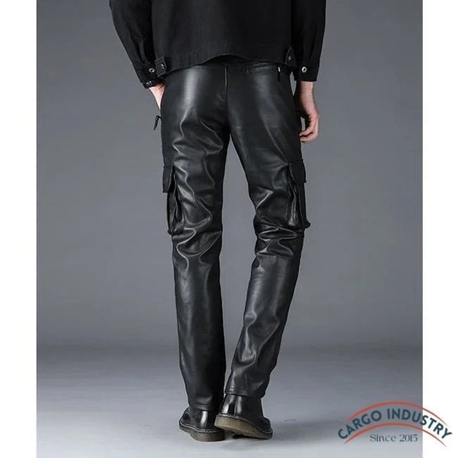 Pantalon Cargo Simili Cuir Noir – Image 6