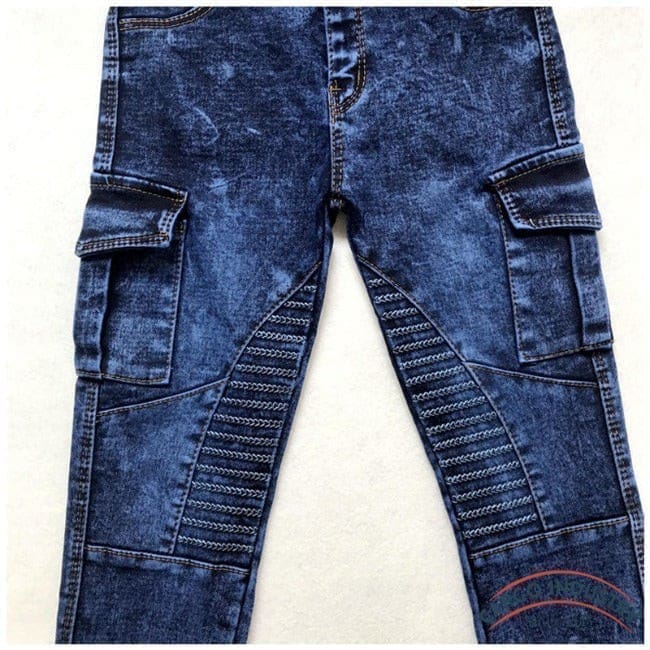 Jean Cargo Garçon Skinny Bleu – Image 8