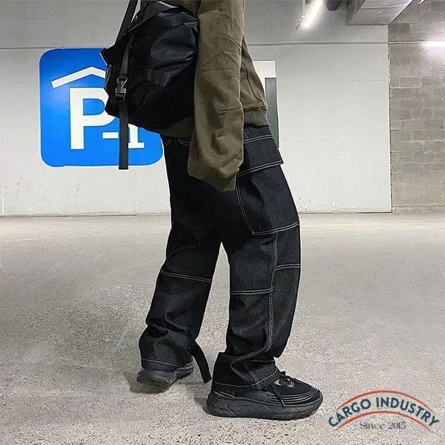 Pantalon Cargo Noir Style Large – Image 8