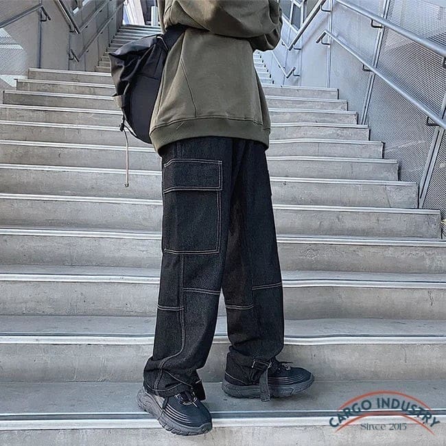 Pantalon Cargo Noir Style Large – Image 5