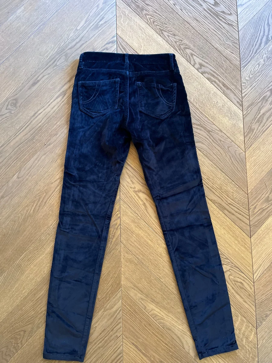 Pantalon Maje en velours bleu marine – Image 3