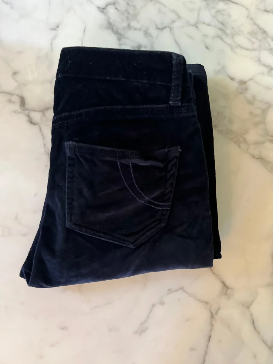 Pantalon Maje en velours bleu marine – Image 7