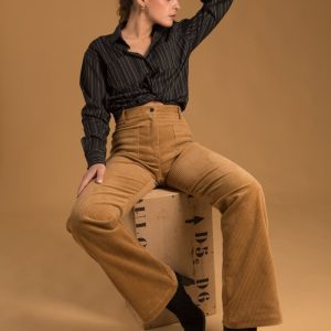 Maximilien – Pantalon velours camel femme Made-in-France