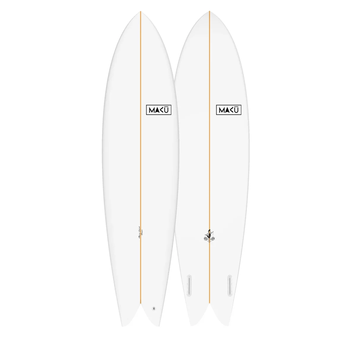 MAKU Surf Mid Length Coral Joy Twin Long Fish – Image 3