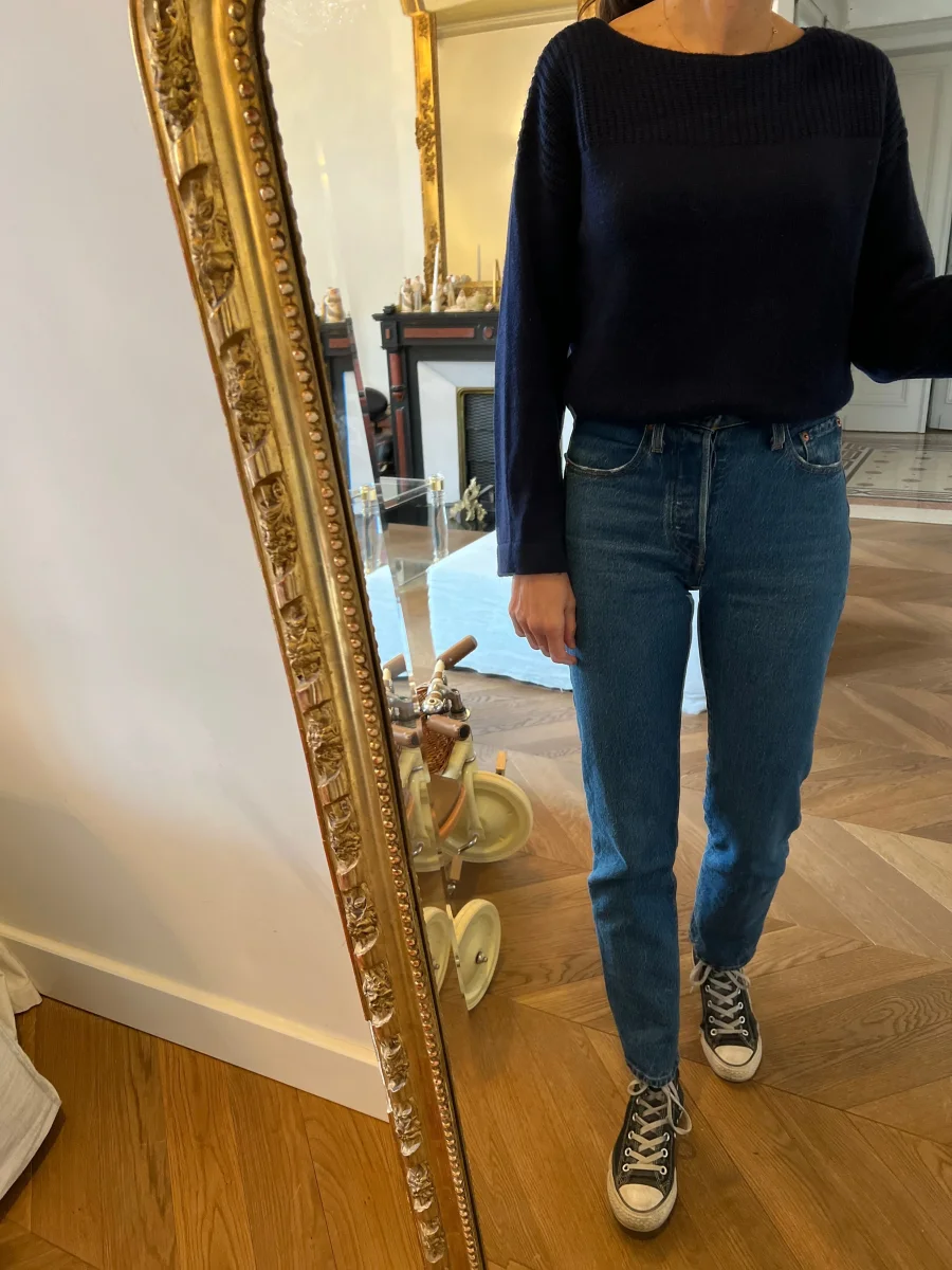 Pull Comptoir des Cotonniers laine et cachemire bleu marine – Image 2