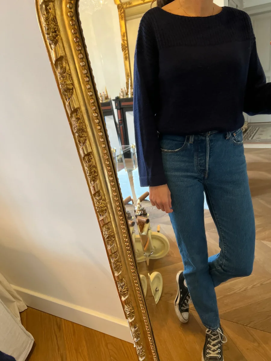 Pull Comptoir des Cotonniers laine et cachemire bleu marine – Image 3