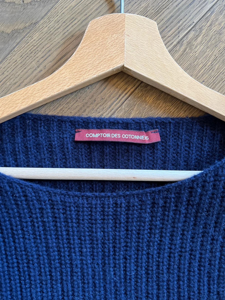 Pull Comptoir des Cotonniers laine et cachemire bleu marine – Image 5
