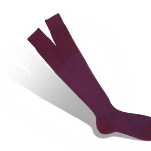 Fil d’Ecosse rayé bordeaux / bleu roi