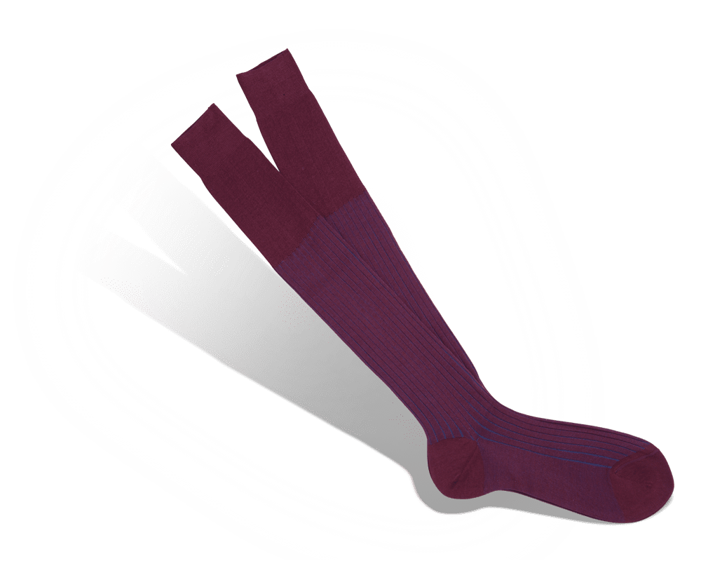 Fil d’Ecosse rayé bordeaux / bleu roi – Image 2