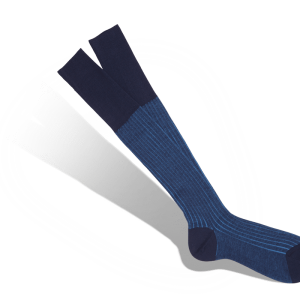 Fil d’Ecosse rayé bleu marine / azure