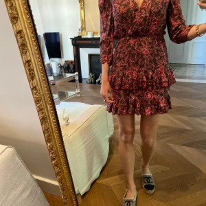 Robe Bérenice fluide imprimée rouge