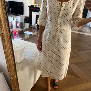 Robe Leon Harper Beige à pois