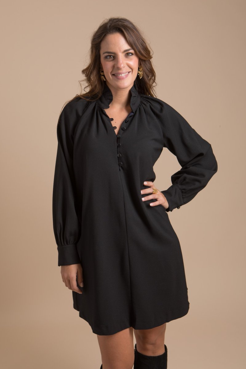 Robe noire laine femme Made-in-france – Image 5