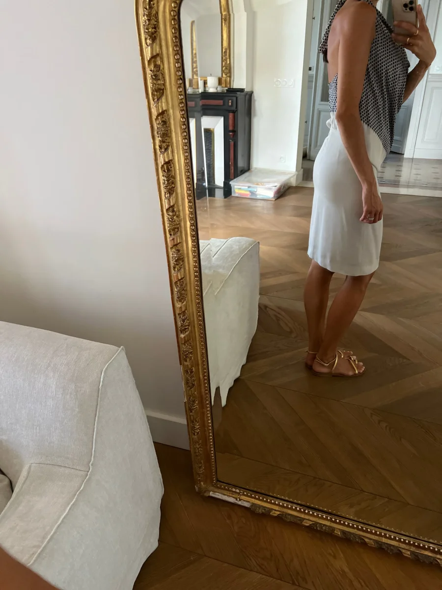 Robe Paul Smith beige et bleu marine – Image 3