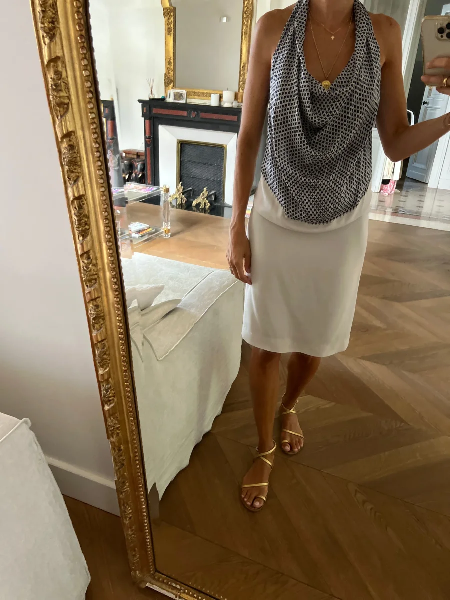 Robe Paul Smith beige et bleu marine – Image 5