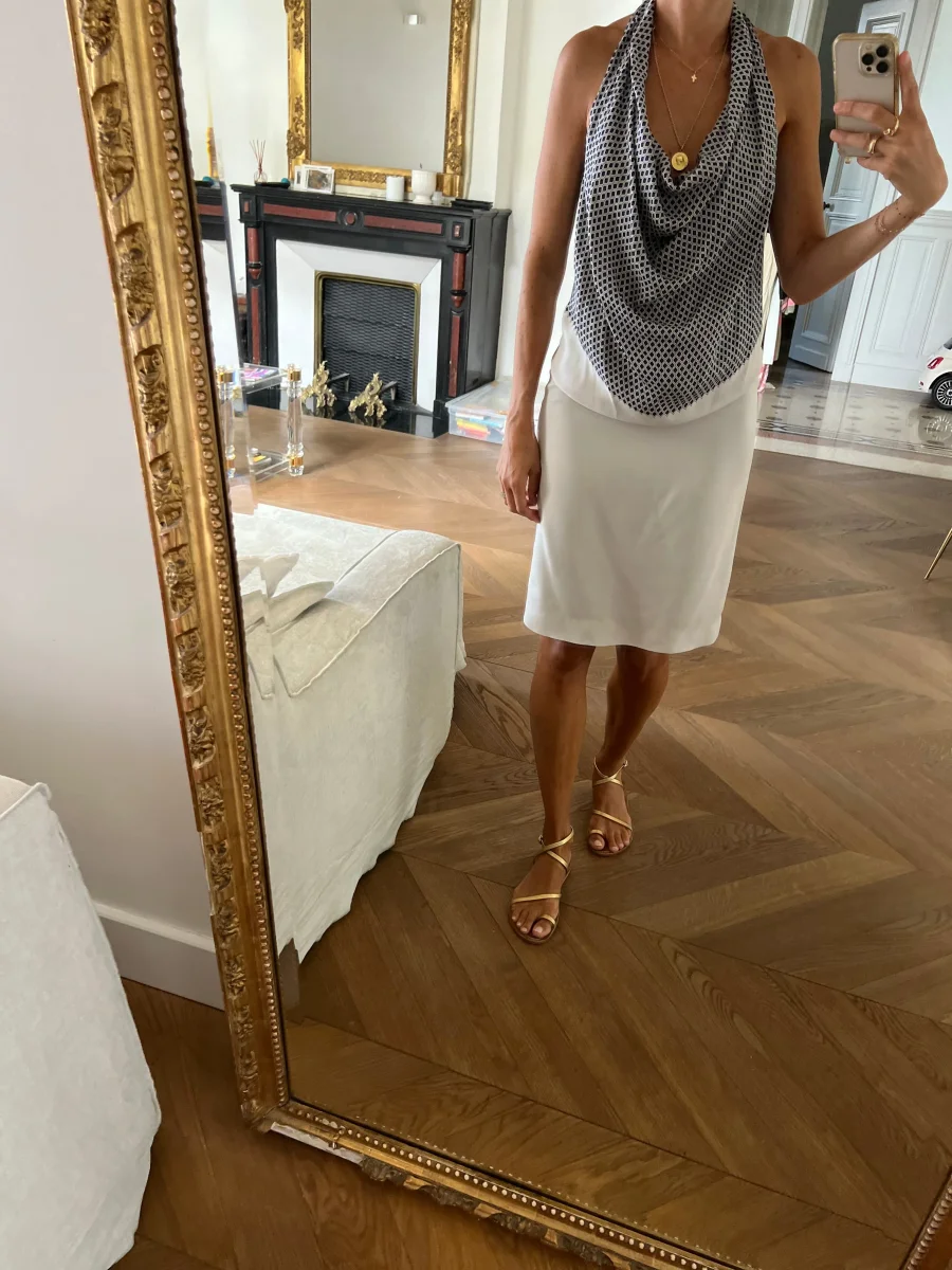 Robe Paul Smith beige et bleu marine – Image 6