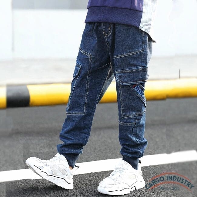 Pantalon Cargo Jean Lettres Imprimés – Image 3