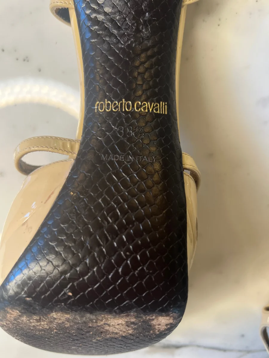 Sandales Roberto Cavalli vernis beige – Image 6