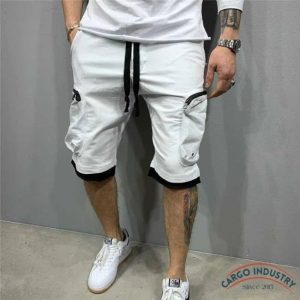 Short Cargo Blanc Homme