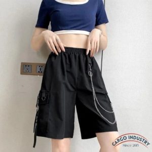 Short Cargo Femme Mi-Long Chaine