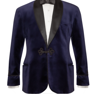 Smoking jacket droit Cavendish bleu marine