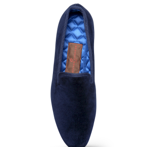 Velours uni bleu nuit